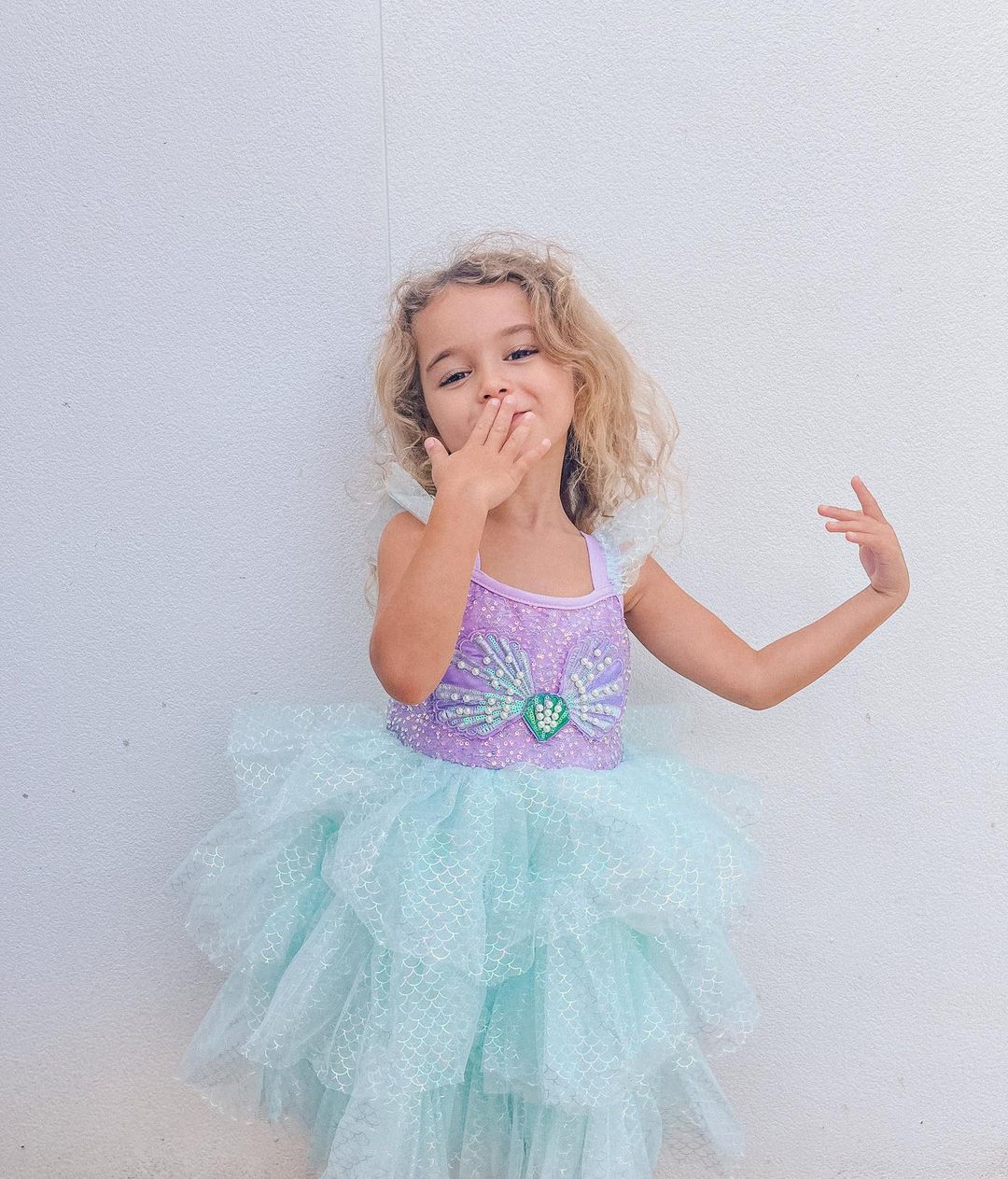 Vestido Infantil Princesa Sereia Brilhante