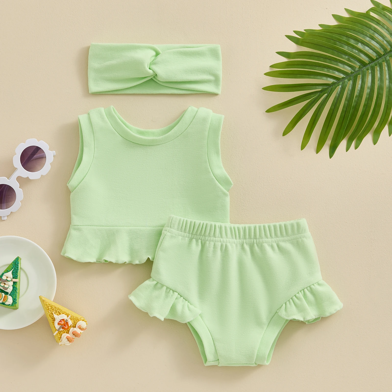 Conjunto Infantil Feminino 3 Peças Verão