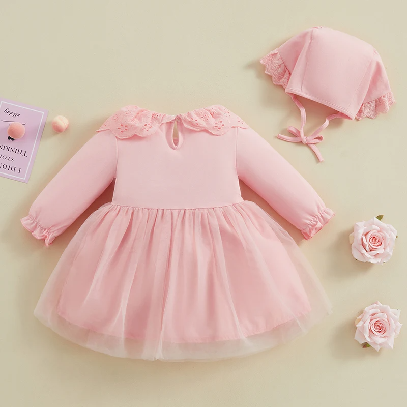 Vestido Infantil Gola Rendinha + Chapéu