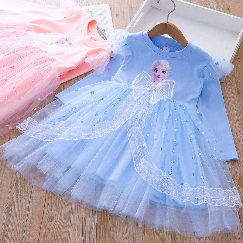 Vestido Infantil Frozen Lacinho