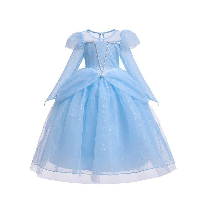 Vestido Infantil Princesa Pérolas