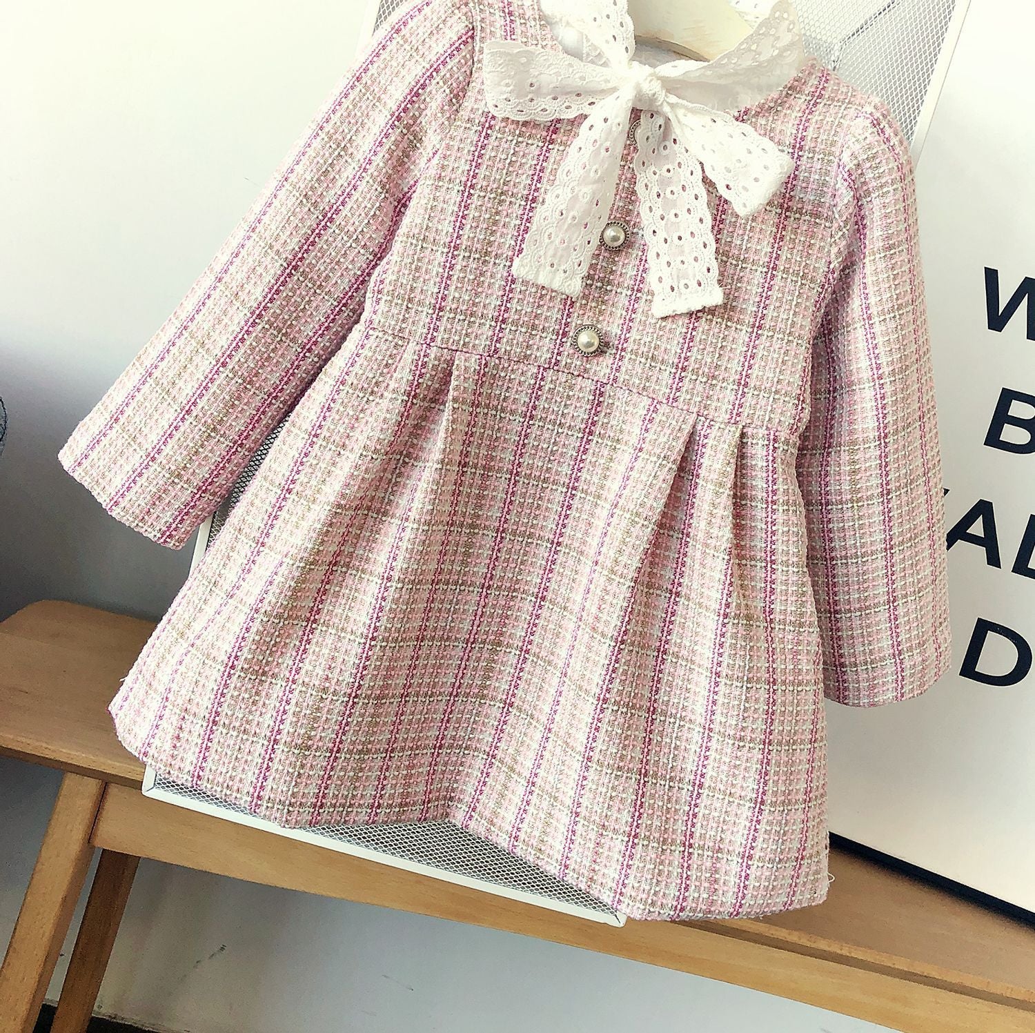 Vestido Infantil Tweed Lacinho