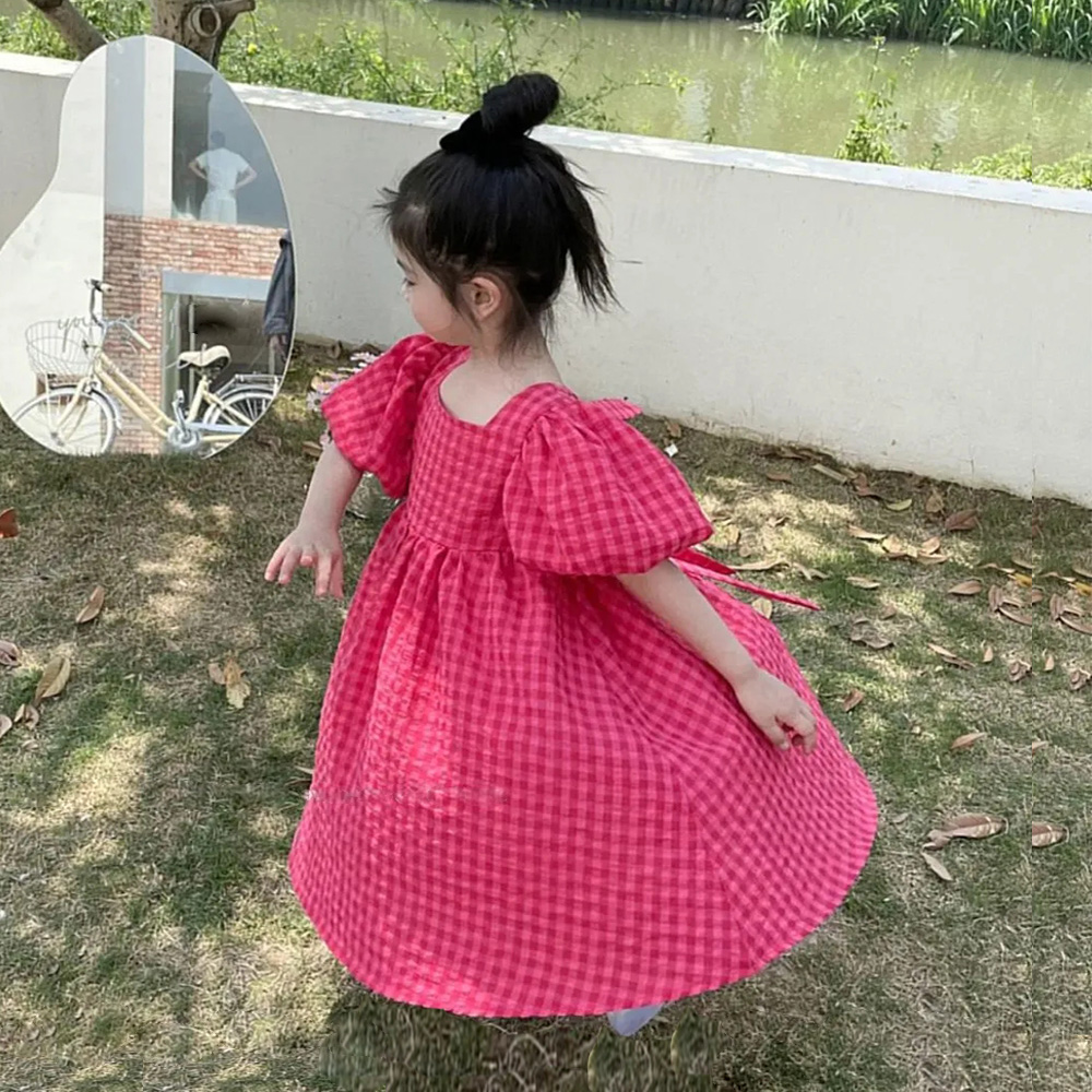 Vestido Infantil Xadrez Laçinho