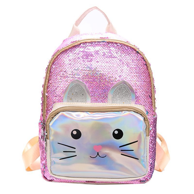 Mochila Infantil Gatinho Lantejoulas