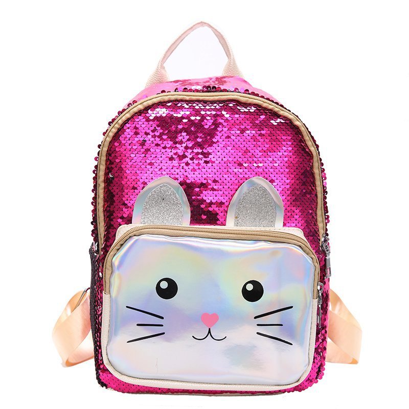 Mochila Infantil Gatinho Lantejoulas