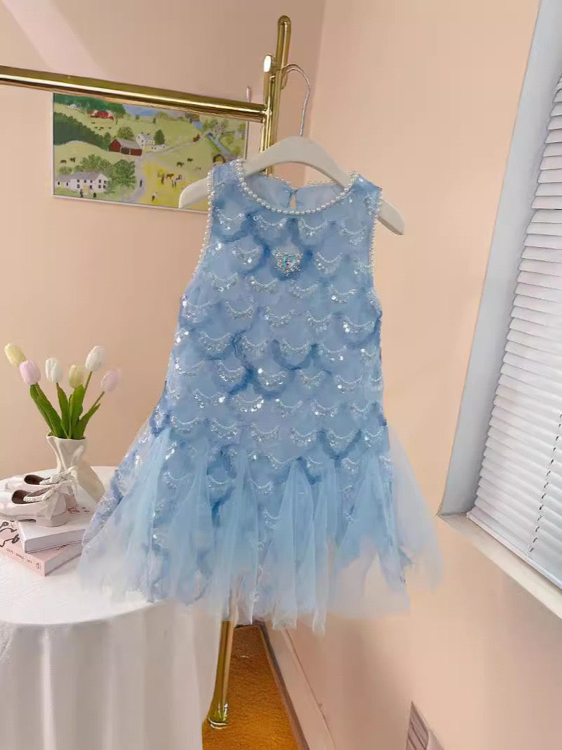 Vestido Infantil Sereia Brilhante