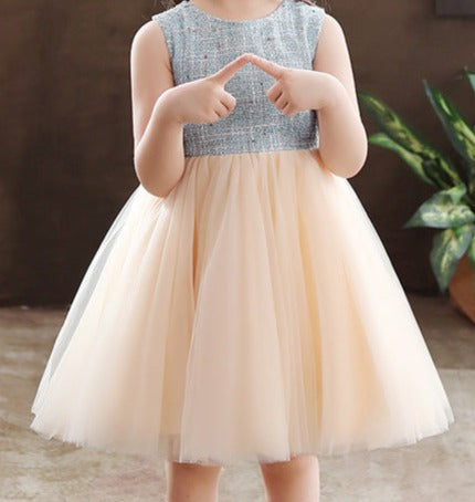 Vestido Infantil Tule + Casaco Tweed