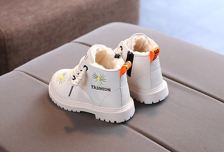 Bota Infantil Feminina Fashion Pelinhos e Florzinhas