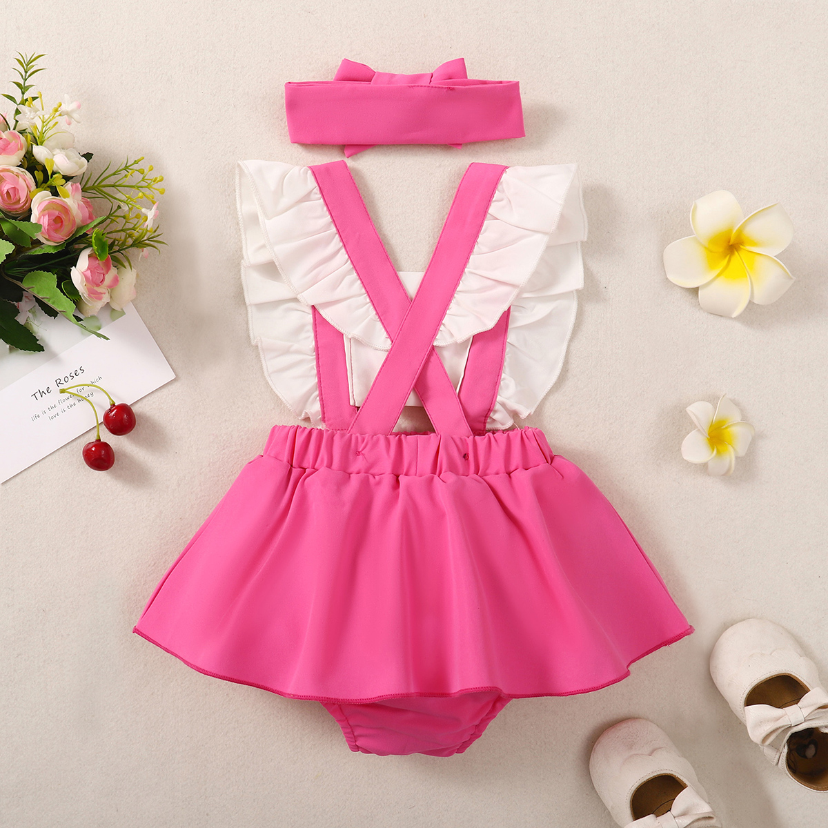 Vestido Infantil Baby Rosa + Faixa