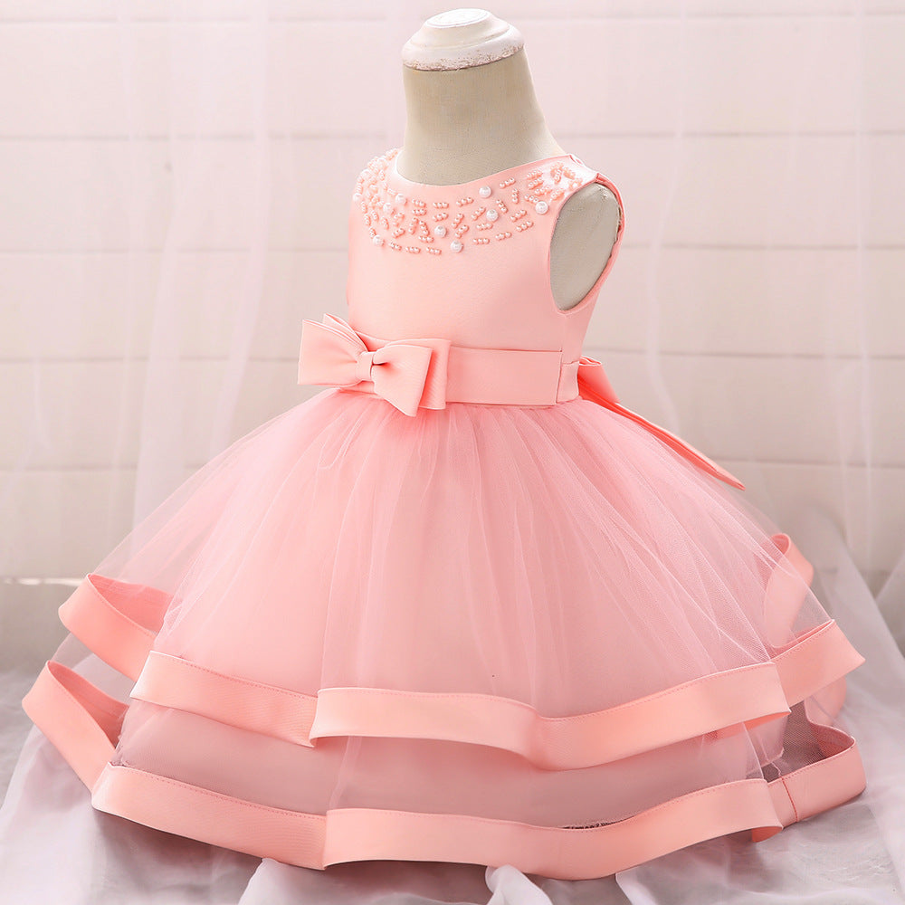 Vestido Infantil De Festa Pedras e Lacinho