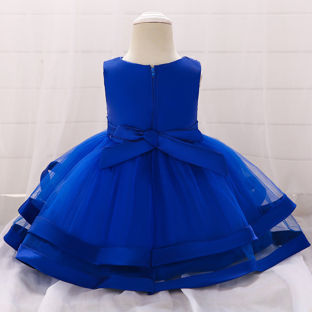 Vestido Infantil De Festa Pedras e Lacinho