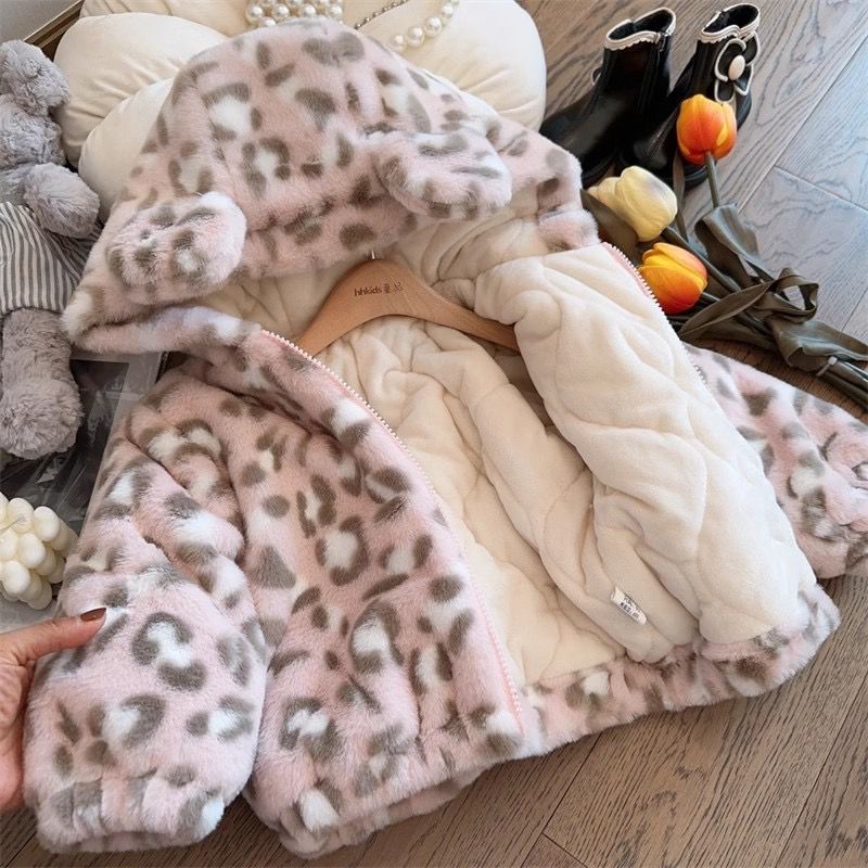 Casaco Infantil Feminino De Veludo Oncinha