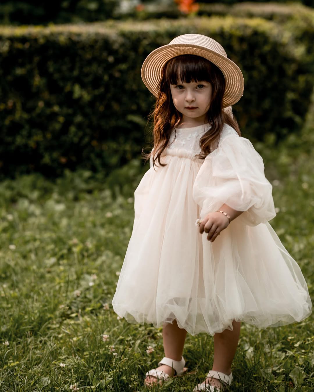 Vestido Infantil Tule Florzinhas