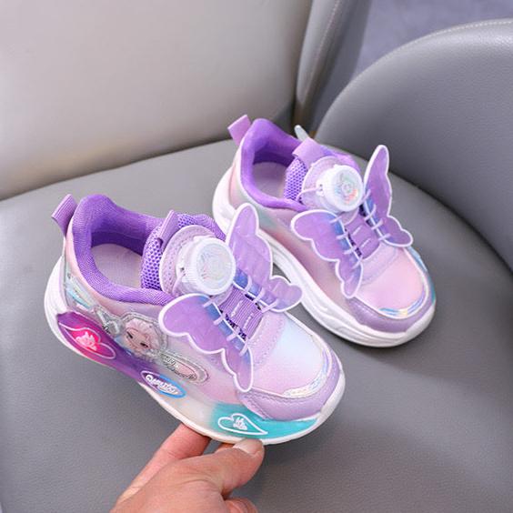 Tênis Infantil Borboletas Luzes Frozen