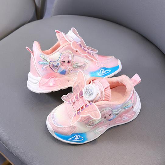 Tênis Infantil Borboletas Luzes Frozen