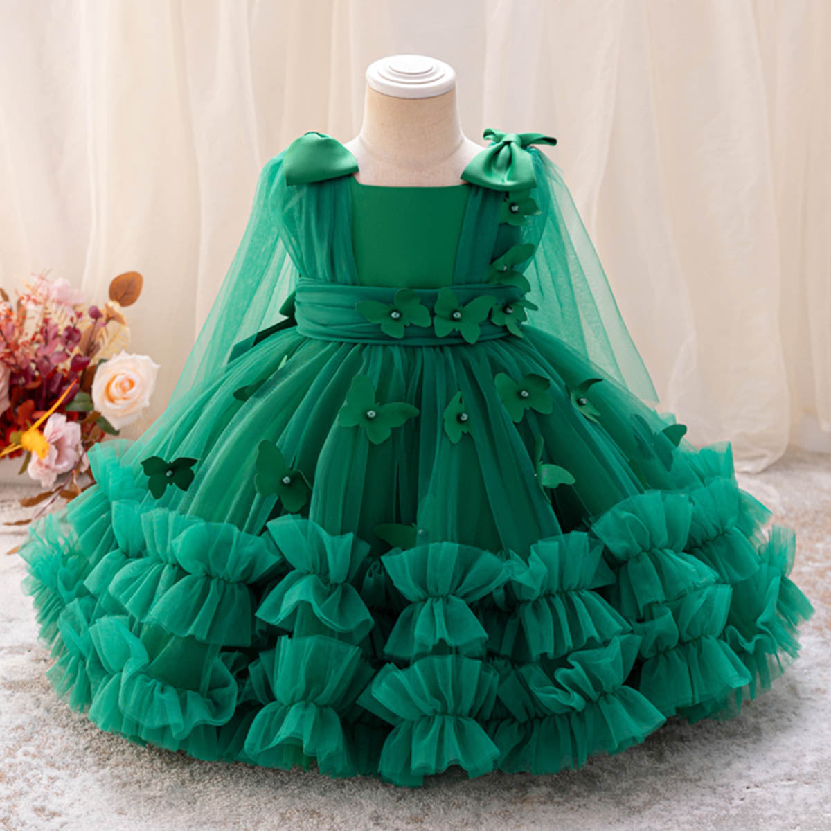 Vestido Infantil De Tule Borboletinhas