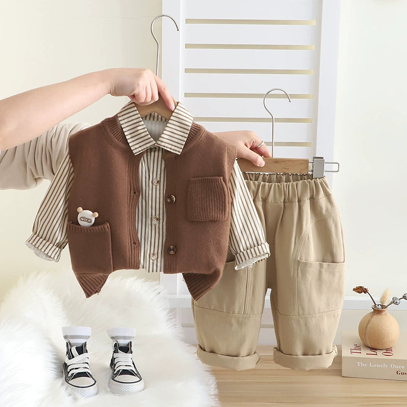 Conjunto Infantil Masculino Lístras Ursinho