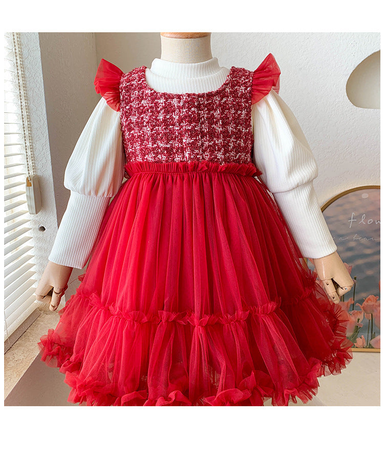 Vestido Infantil Inverno/ Verão Vermelho