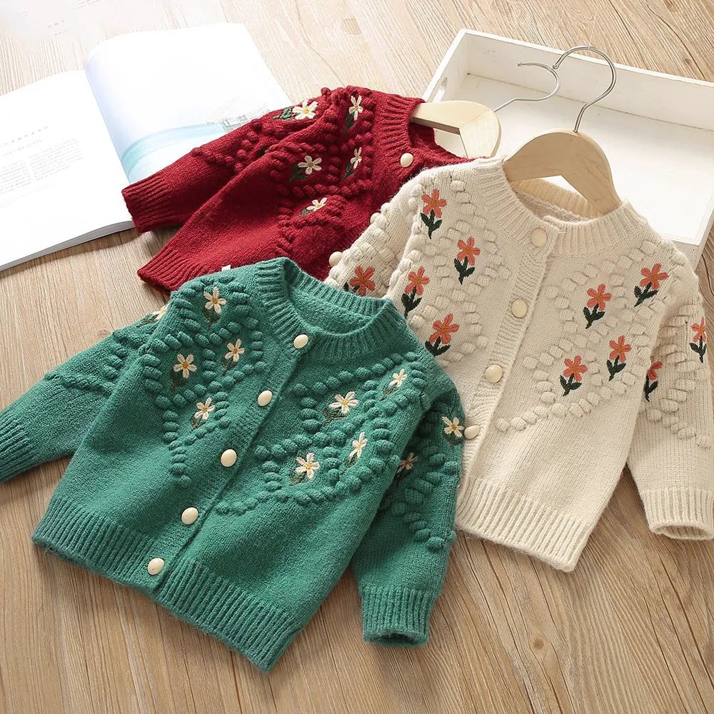 Cardigan Infantil Tricô Florzinhas