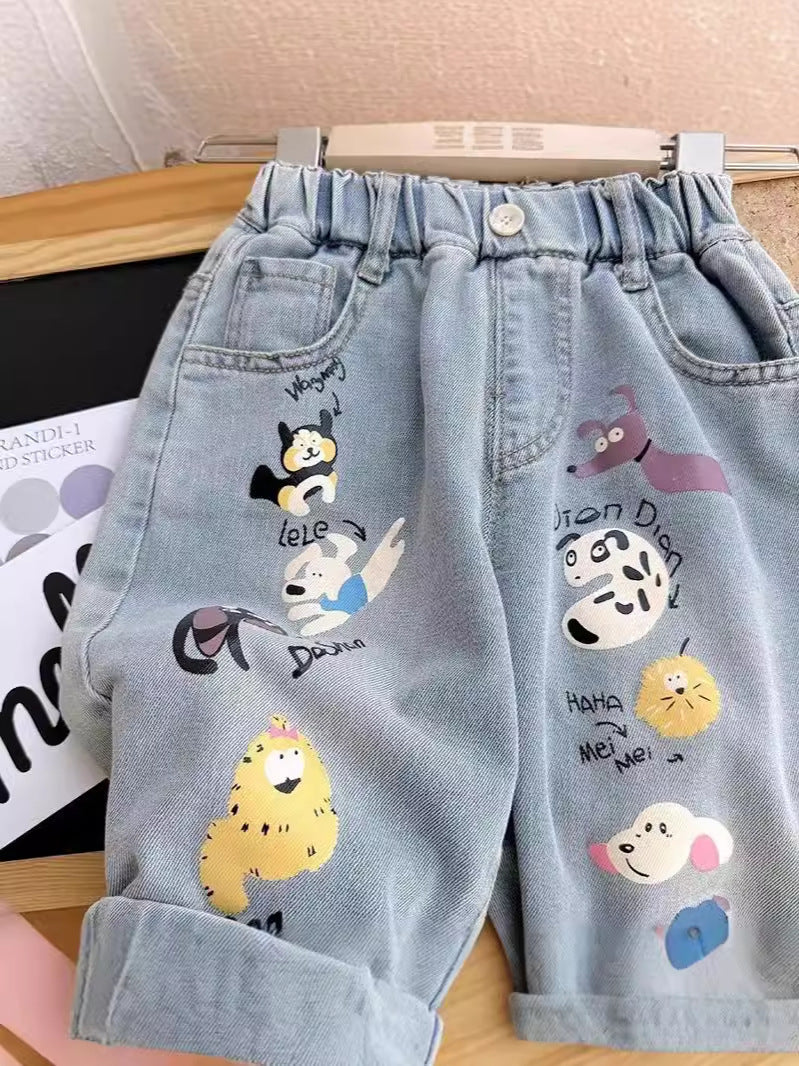 Calça Infantil Jeans Animaizinhos