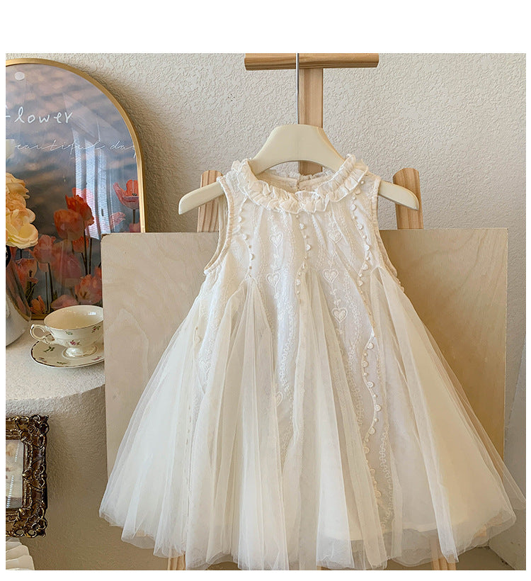 Vestido Infantil de Tule Coraçõeszinhos