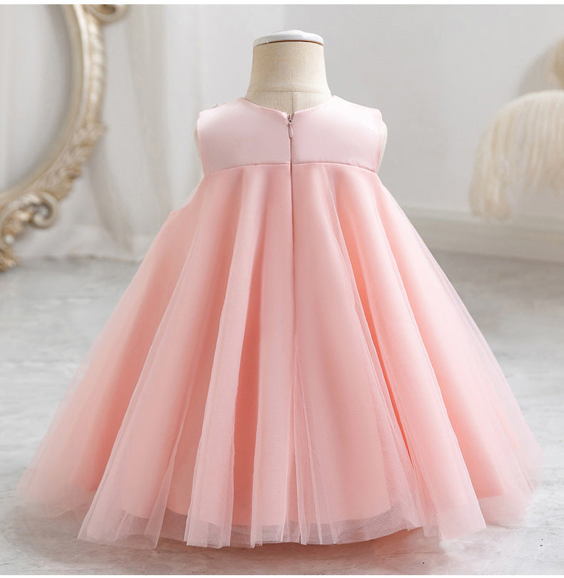 Vestido Infantil Tule Flores