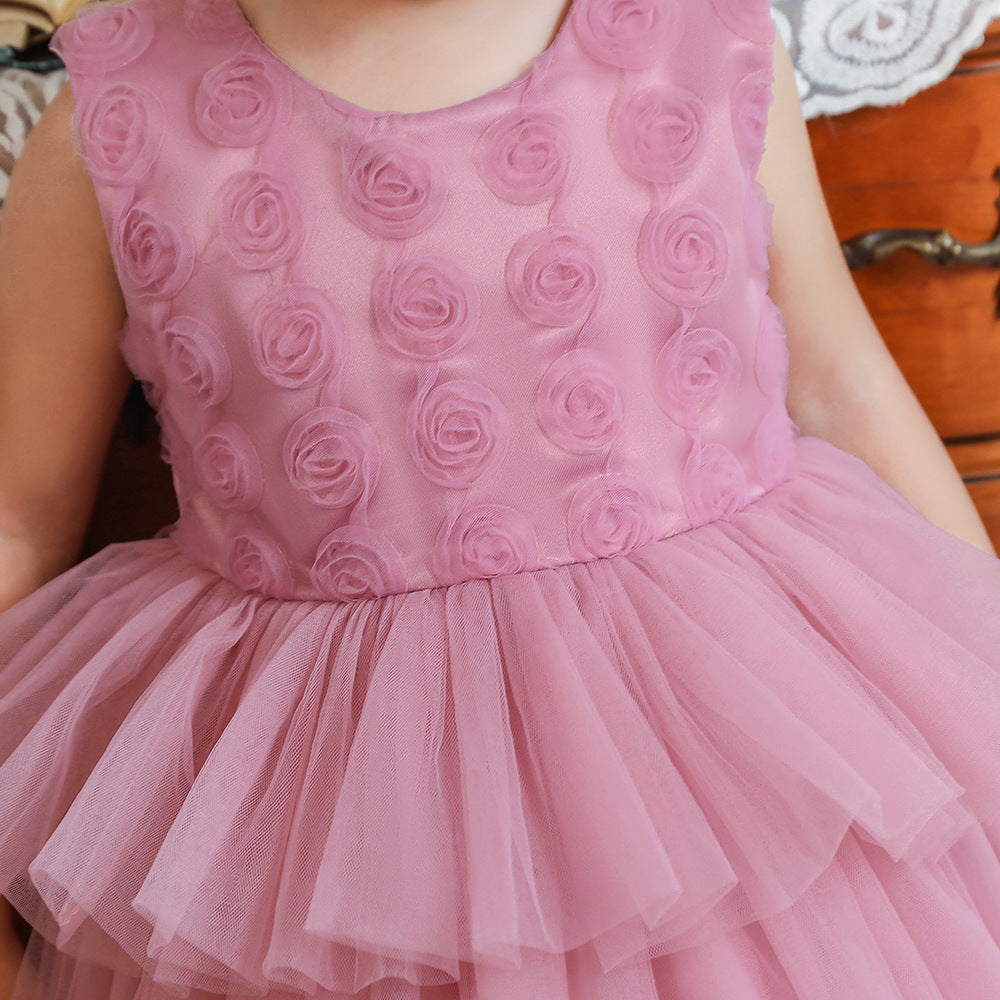 Vestido Infantil Tule Florzinhas