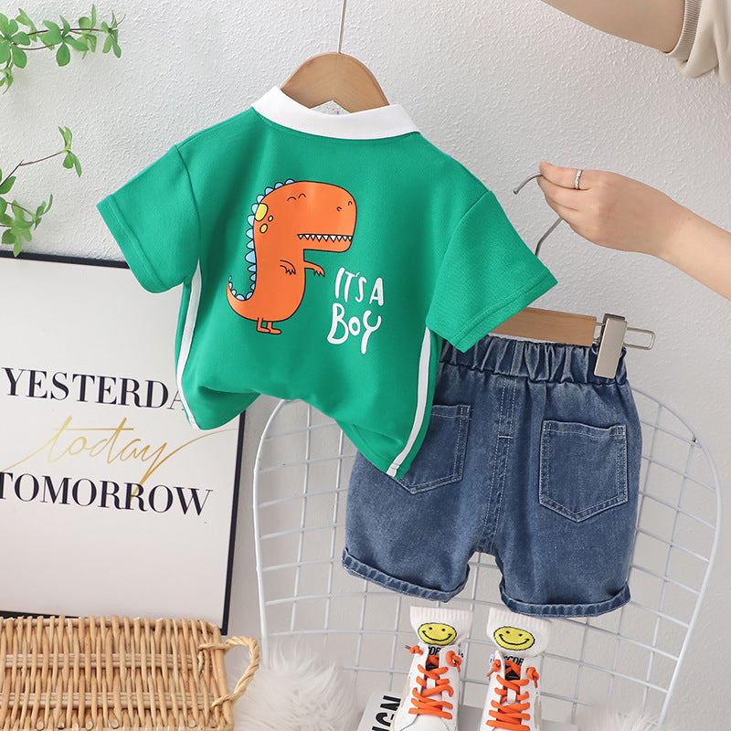 Conjunto Infantil Masculino Dino Gola Polo