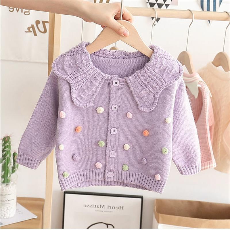 Cardigan Infantil Feminino Gola Bolinhas