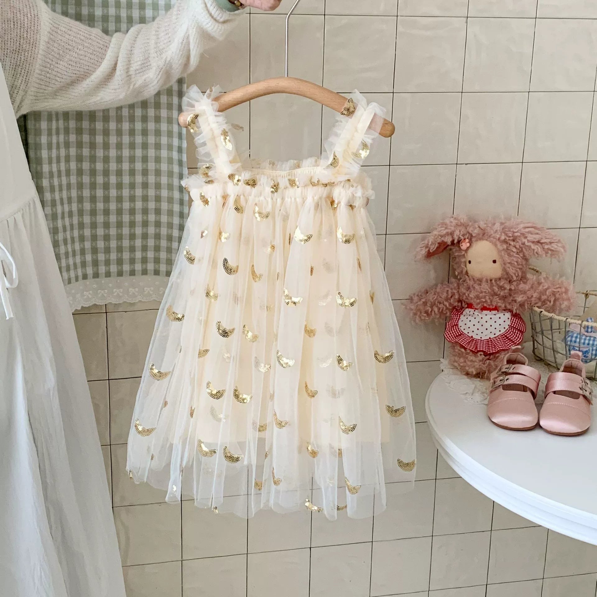 Vestido Infantil de Tule Estrelas