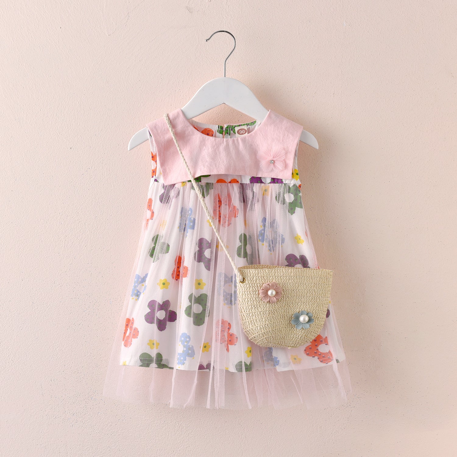 Vestido Infantil Florzinhas e Tule