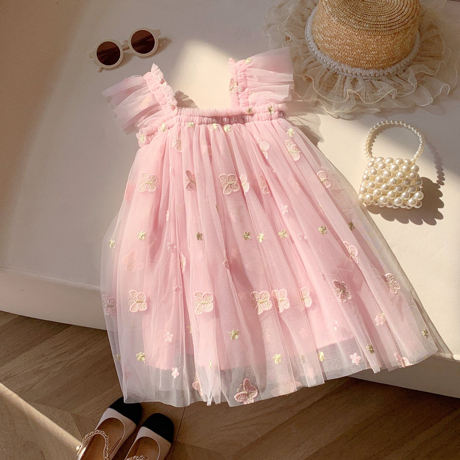 Vestido Infantil Tule Borboletinhas