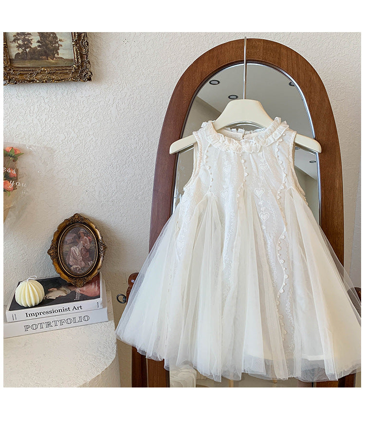 Vestido Infantil de Tule Coraçõeszinhos