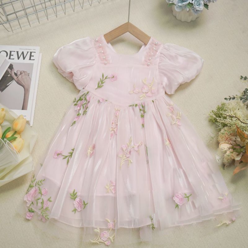 Vestido Infantil Tule Floral Asinha