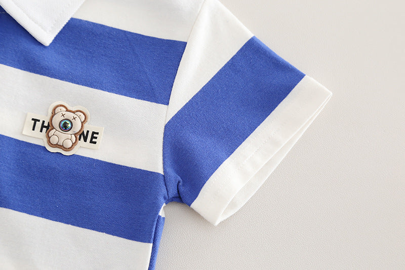 Conjunto Infantil Masculino Polo Lístras e Jeans