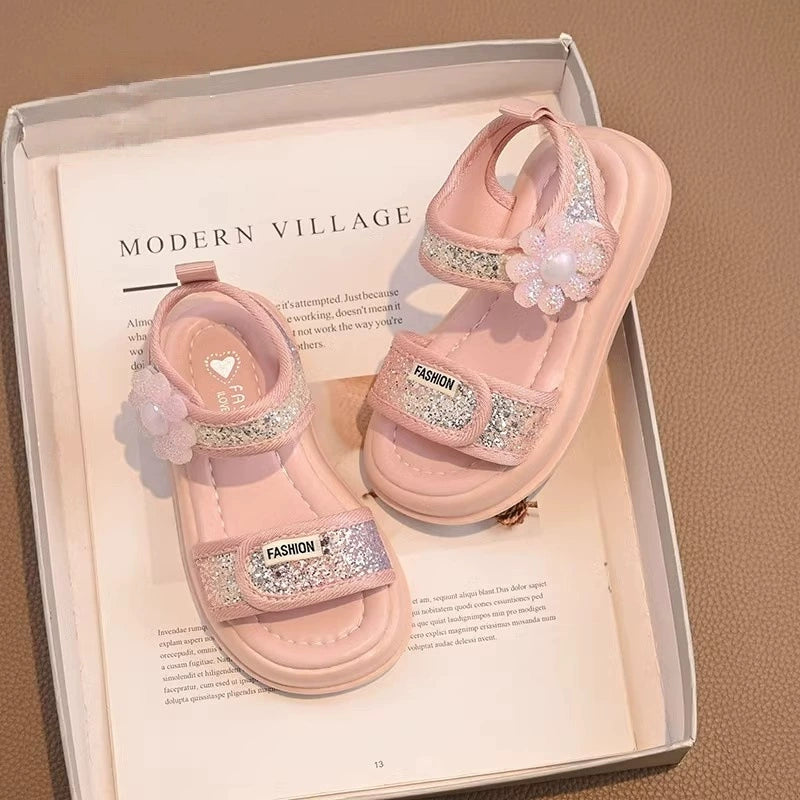 Sandália Infantil Brilhante Florzinha