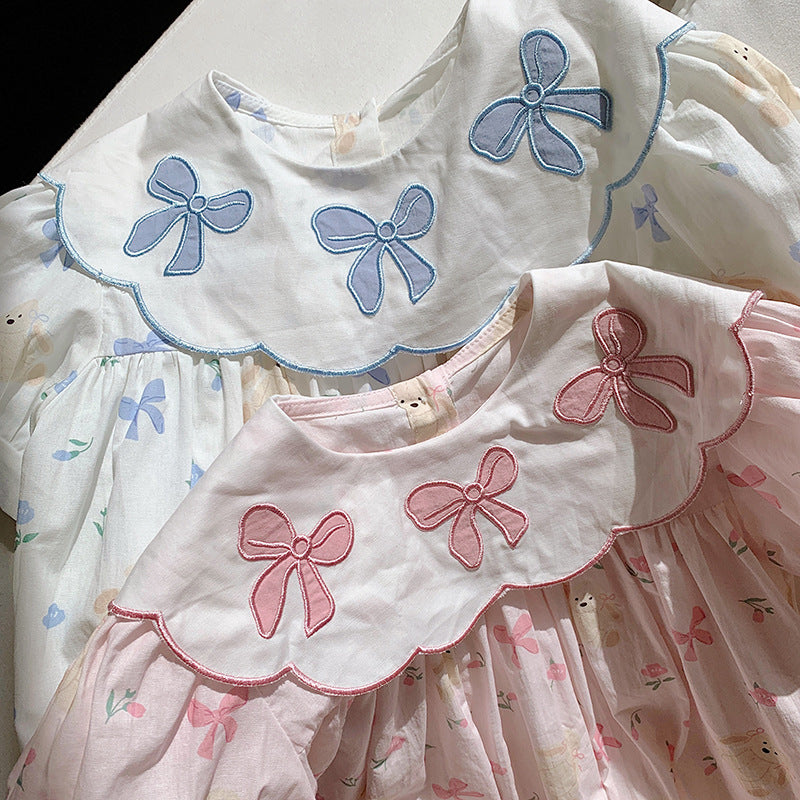 Vestido Infantil Floral Lacinhos