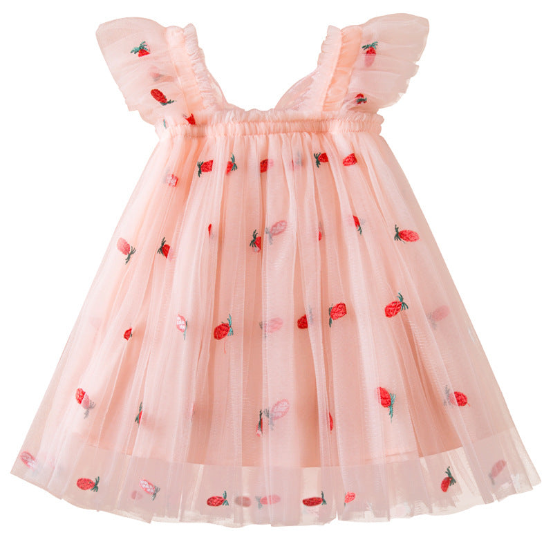 Vestido Infantil Tule Asinhas Estampas