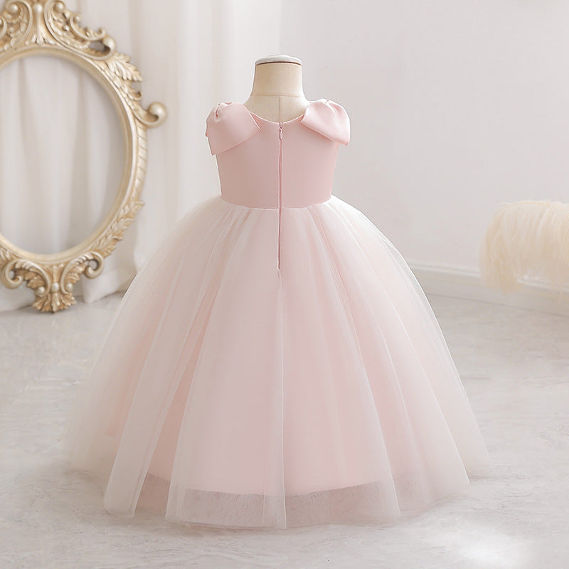 Vestido Infantil Longo Tule Lacinhos