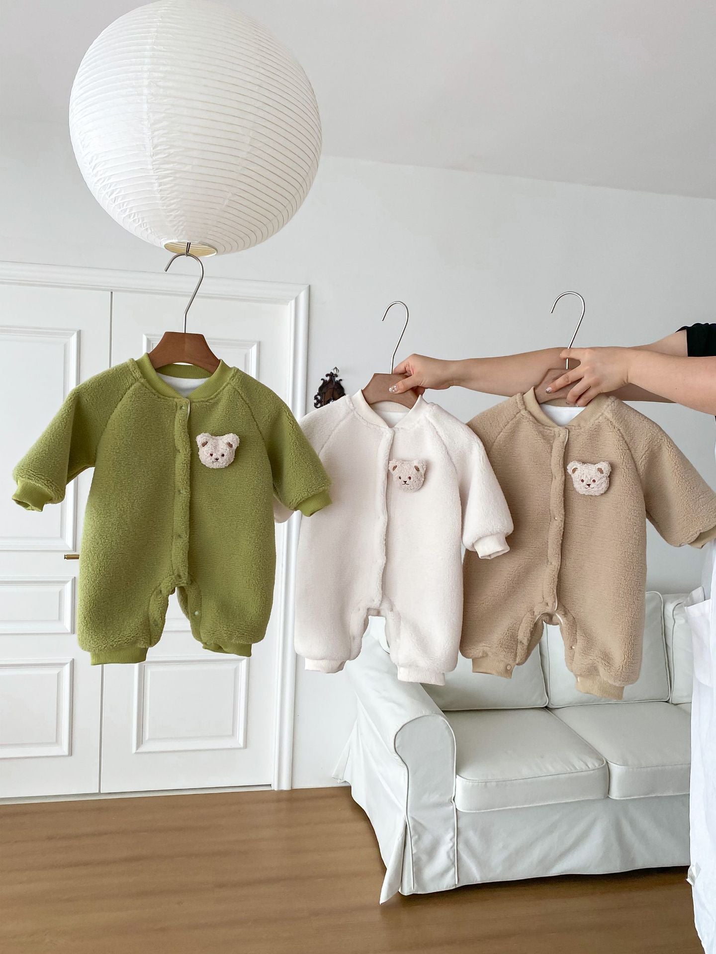 Macacão Infantil Pelúcia Botões Ursinho