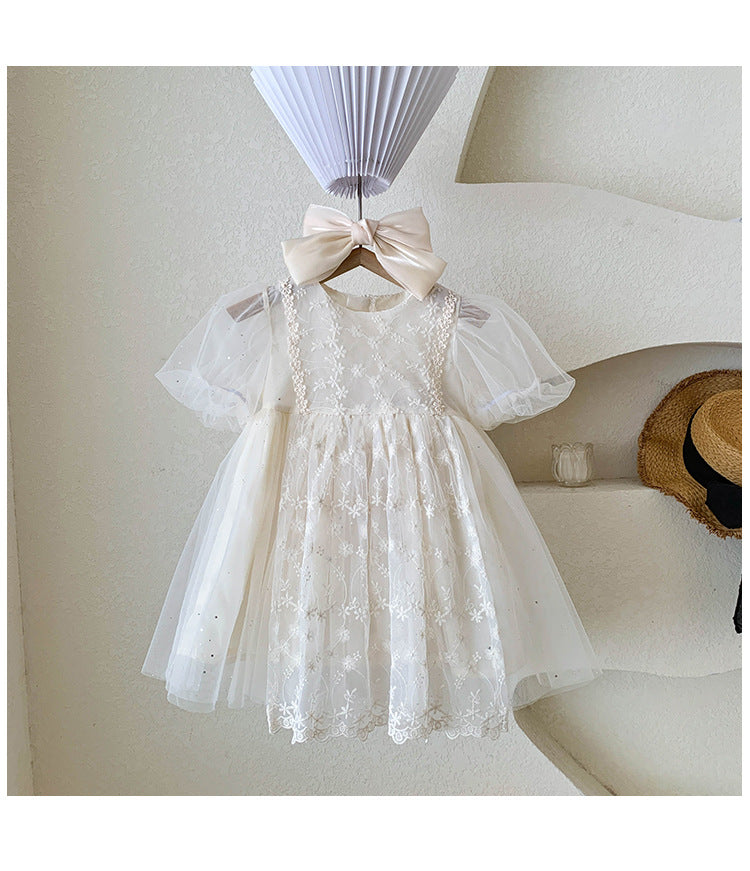 Vestido Infantil De Tule Florzinhas