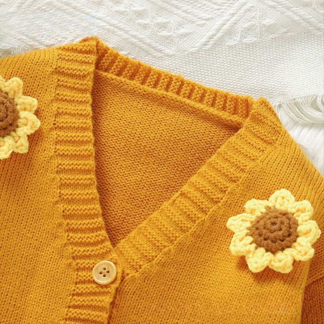 Cardigan Infantil de Tricõ Florzinhas