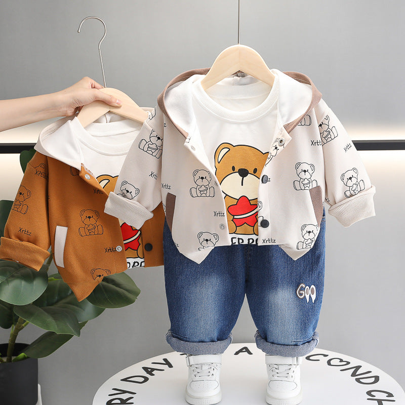 Conjunto Infantil Masculino 3 Peças Ursinho