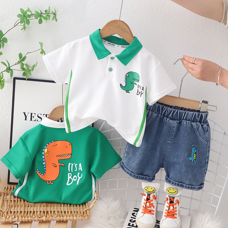 Conjunto Infantil Masculino Dino Gola Polo