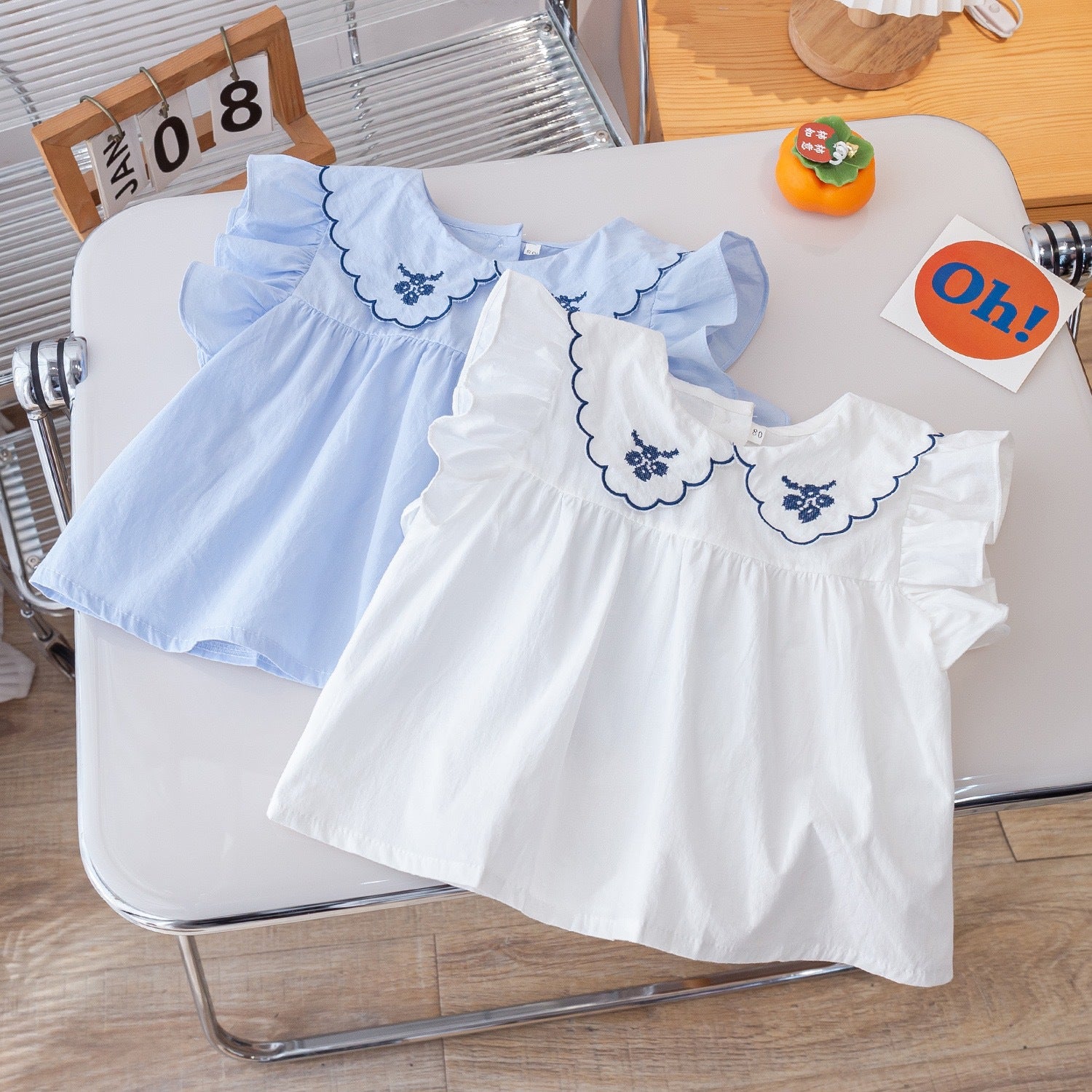 Vestido Infantil Gola Bordado Florzinha