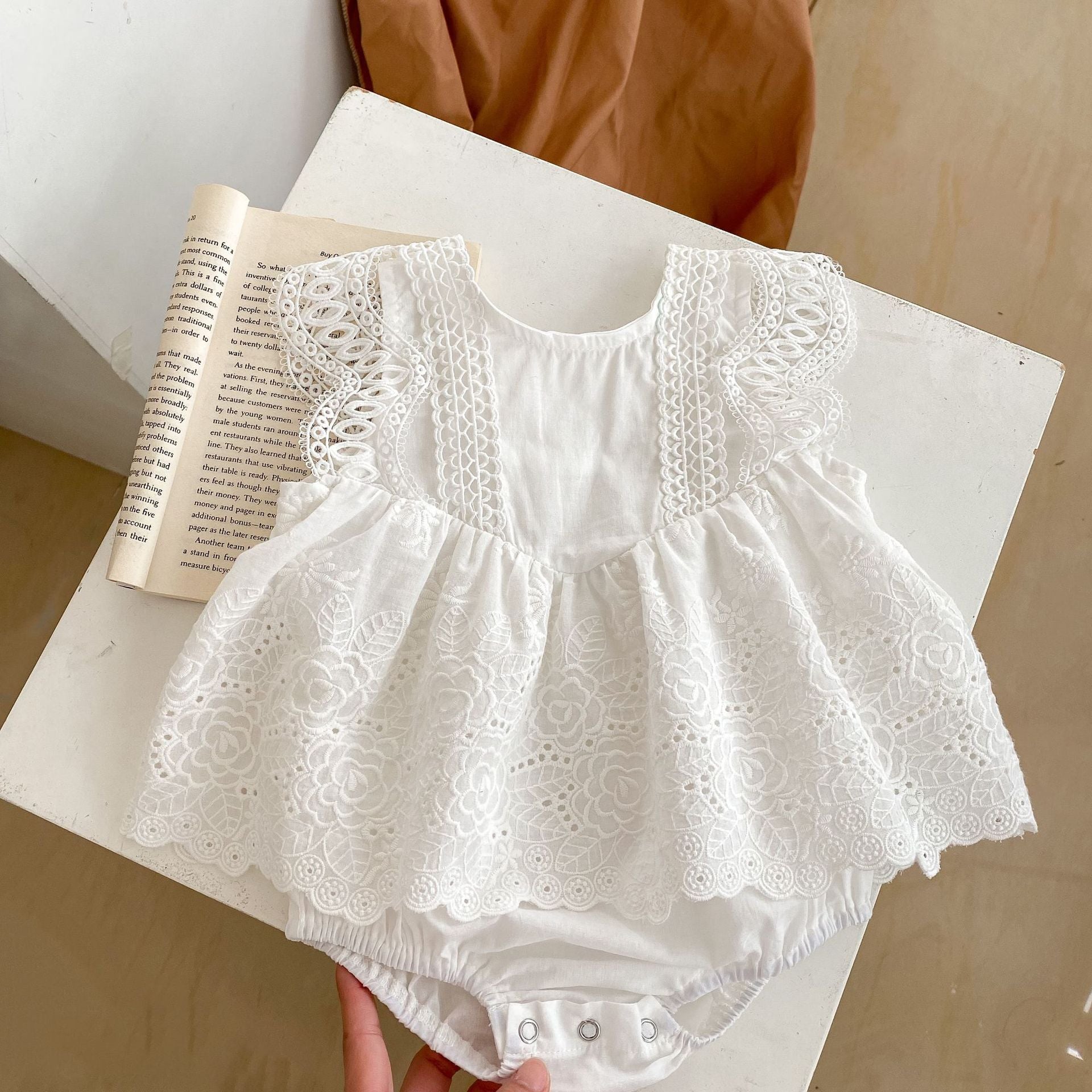 Body Infantil Feminino Branco Renda