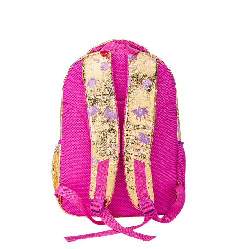 Mochila Infantil Dourada Unicórnio