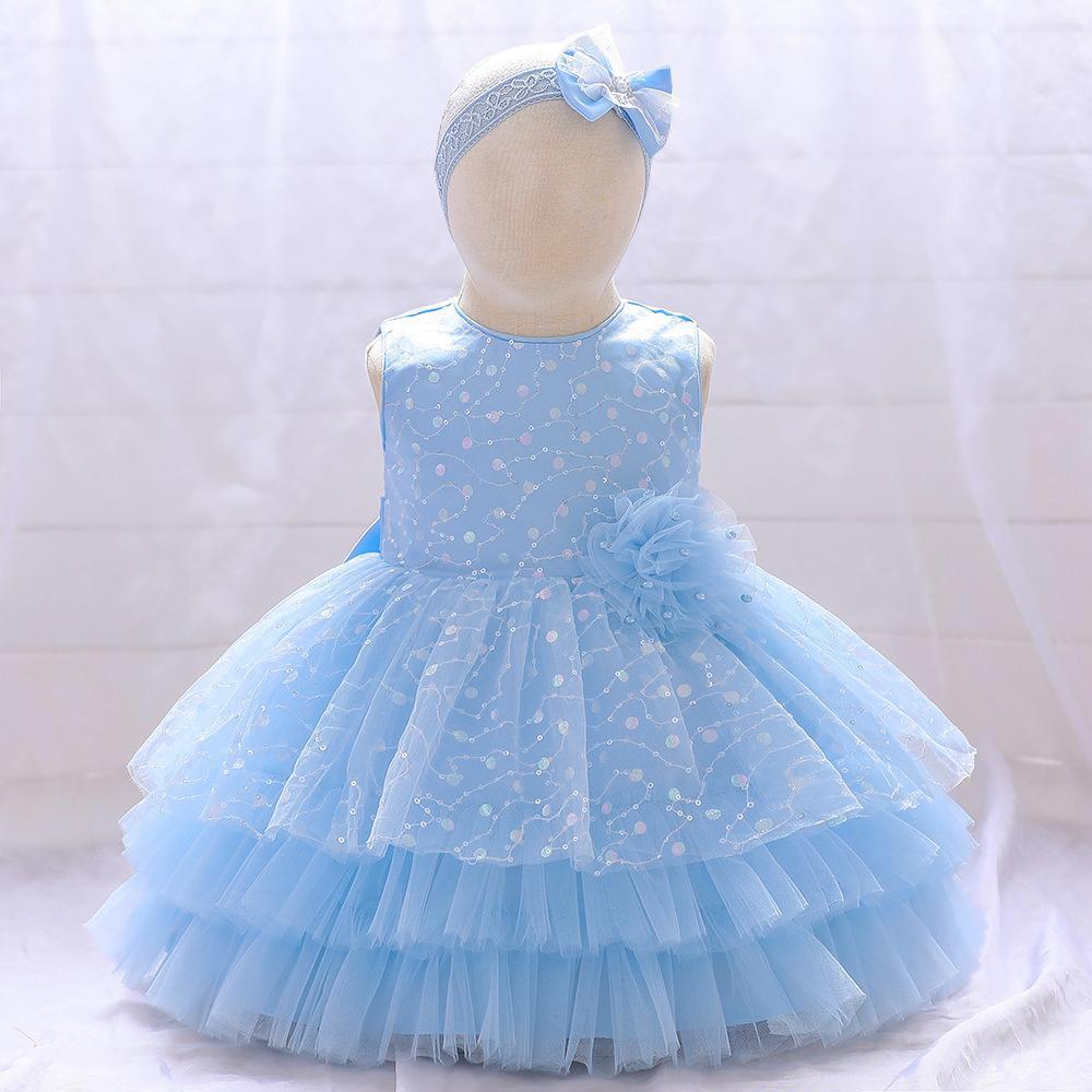 Vestido Infantil Tule Brilhante Florzinha