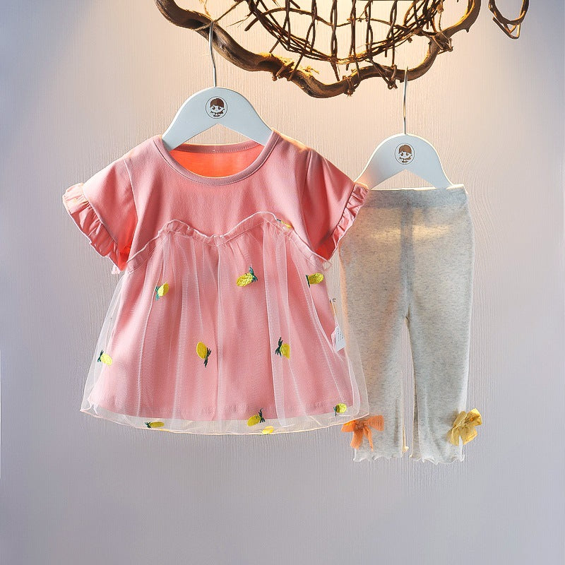 Conjunto Infantil Feminino Frutinhas Lacinho