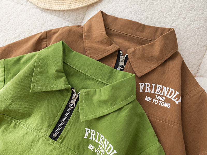 Conjunto Infantil Masculino Polo Zípper